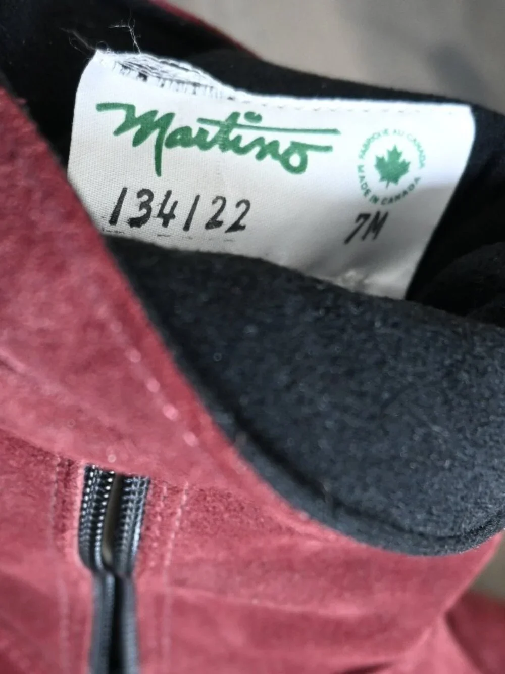 Martino Boots Chantelle 134122 7 M Suede Zip Burgundy Suede Winter Warm
